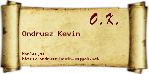 Ondrusz Kevin névjegykártya